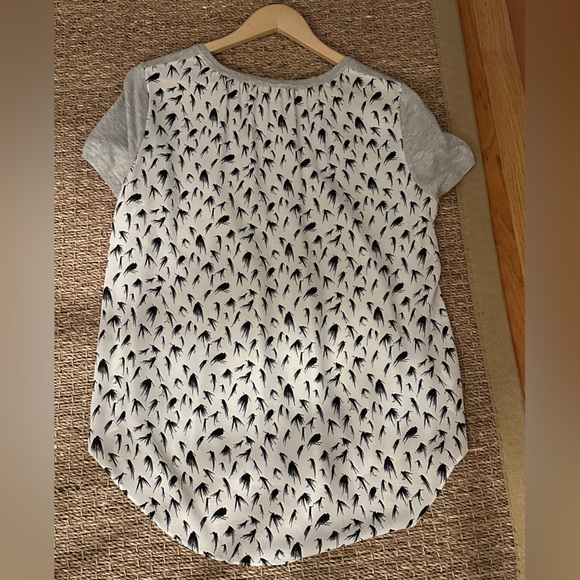 Loft Mixed Media Bird Top - Picture 2 of 5